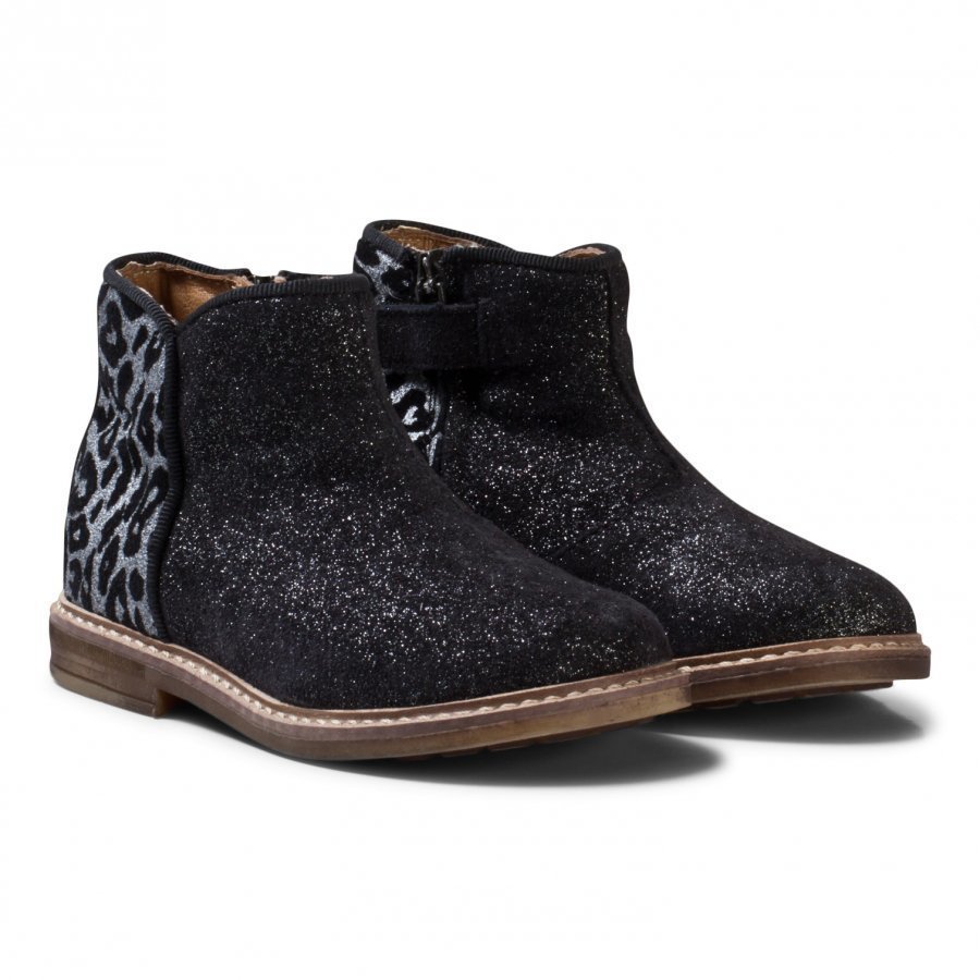 Pom Dapi Retro Back Noir Boots Argent Nilkkurit