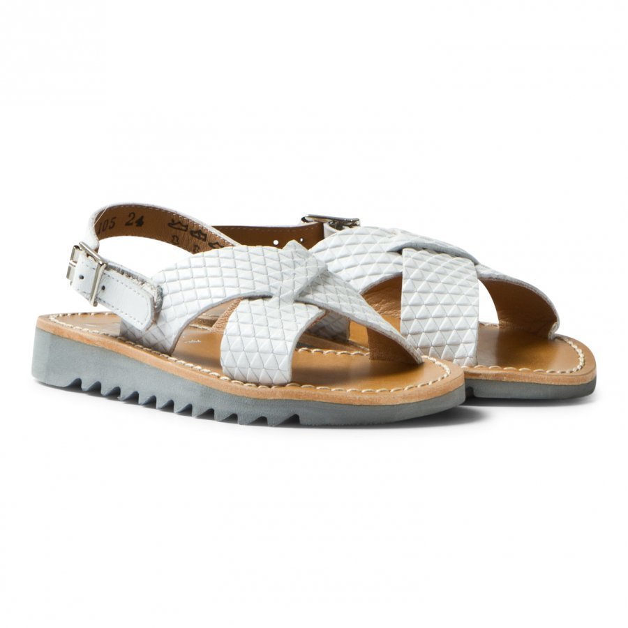 Pom Dapi Ripple Sandals Cross Buckle Blanc Remmisandaalit