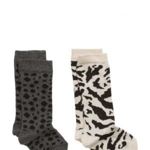 Popupshop Socks (2 Pair) Leo Grey/Black + Tiger Off White/Black