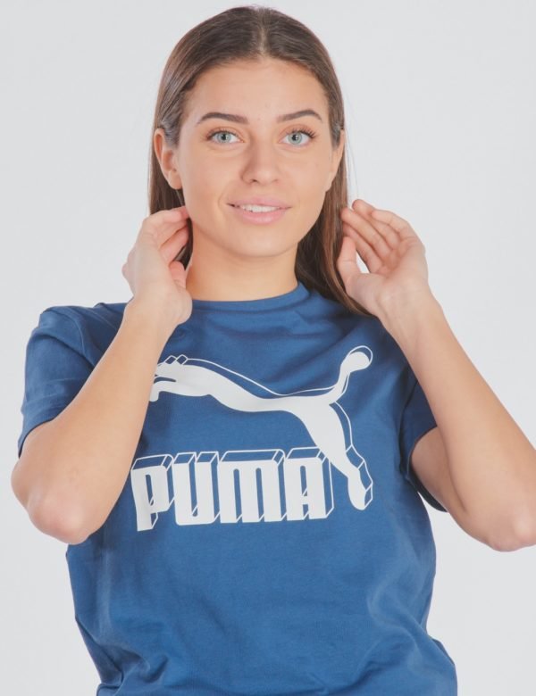 Puma Classics Logo Tee T-Paita Sininen