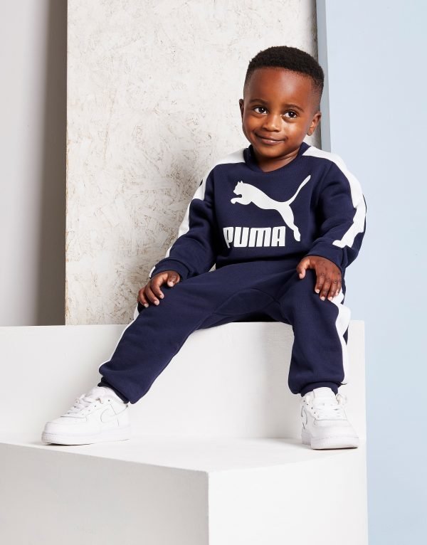 Puma Prime T7 Crew Suit Infant Laivastonsininen