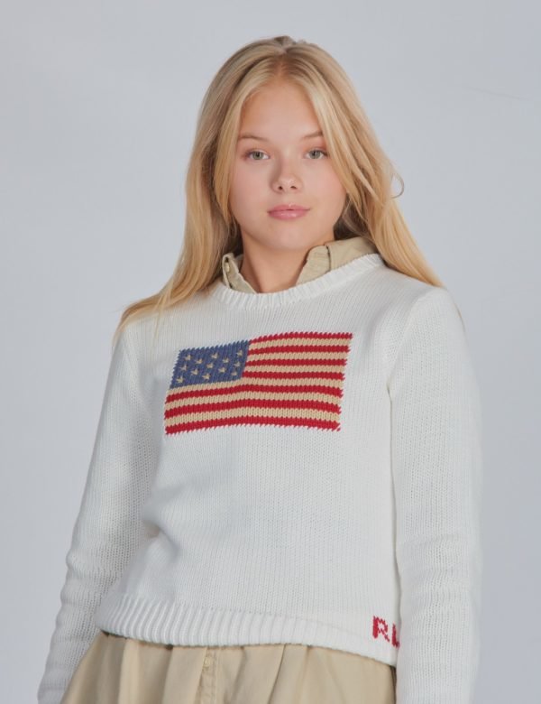 Ralph Lauren American Swt Tops Sweater Neule Valkoinen