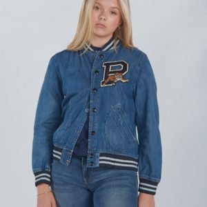 Ralph Lauren Bball Jacket Outerwear Denim Takki Sininen