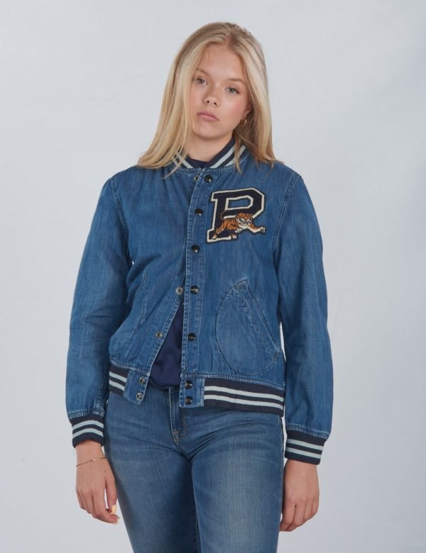 Ralph Lauren Bball Jacket Outerwear Denim Takki Sininen