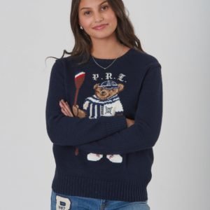 Ralph Lauren Bear Cn Swtr Tops Sweater Neule Sininen