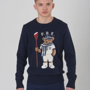 Ralph Lauren Bear Cn Swtr Tops Sweater Neule Sininen