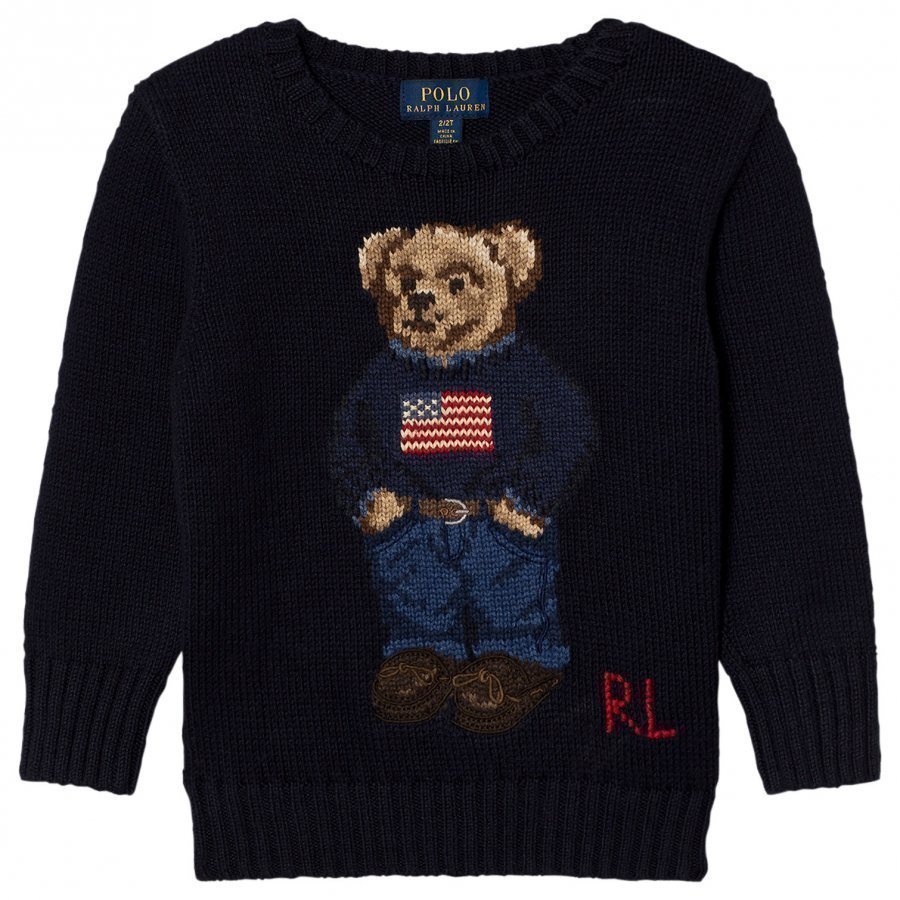 Ralph Lauren Bear Infant Sweater Navy Oloasun Paita