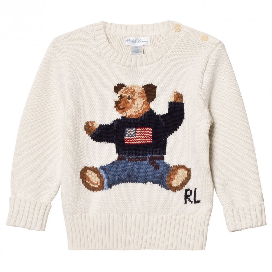 Ralph Lauren Bear Infant Sweater Warm White Oloasun Paita