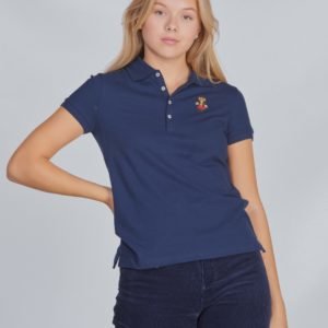 Ralph Lauren Bear Polo Tops Knit Pikee Sininen