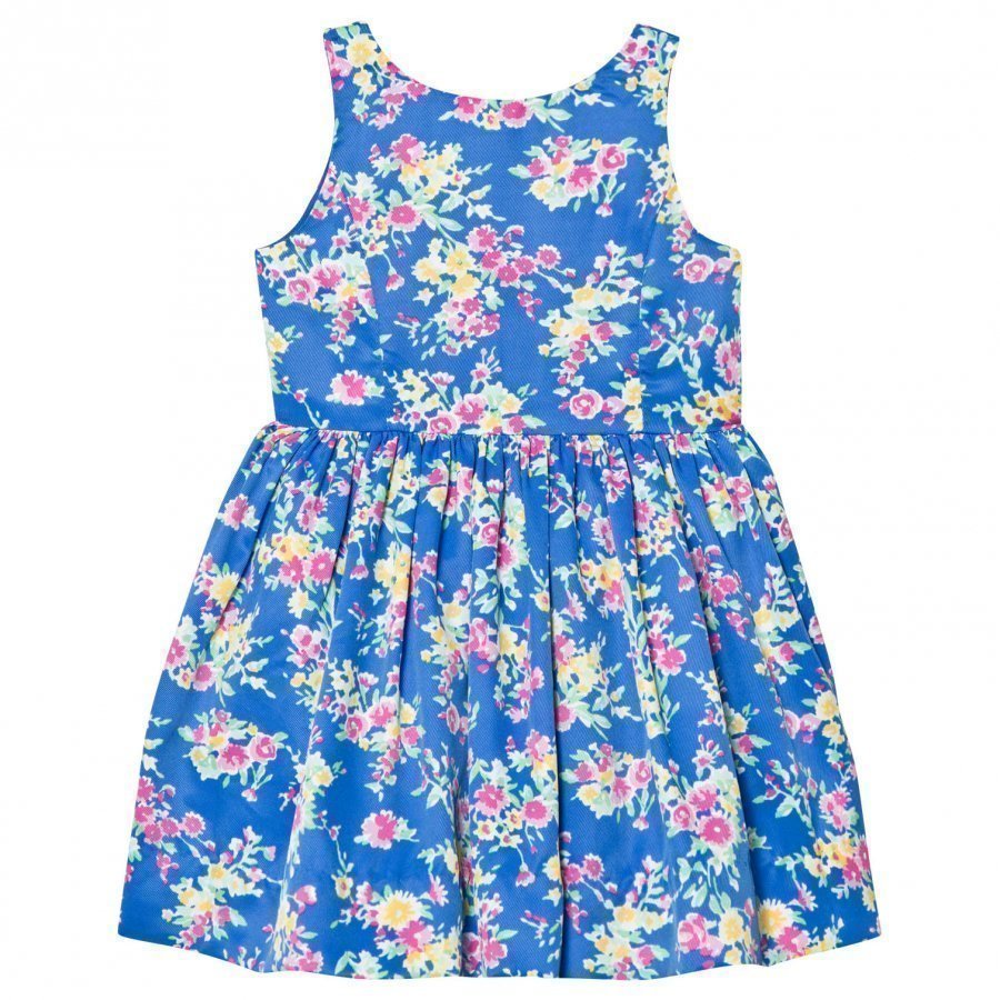 Ralph Lauren Blue Floral Print Party Dress Juhlamekko