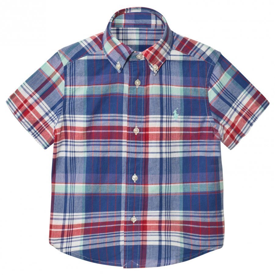 Ralph Lauren Blue Red Madras Check Shirt Kauluspaita