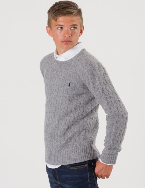 Ralph Lauren Cable Crewneck Sweater Neule Harmaa