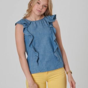 Ralph Lauren Chambray Top Tops Shirt Toppi Sininen