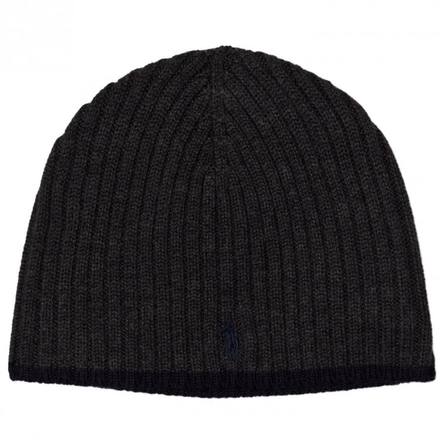 Ralph Lauren Charcoal Merino Beanie Pipo