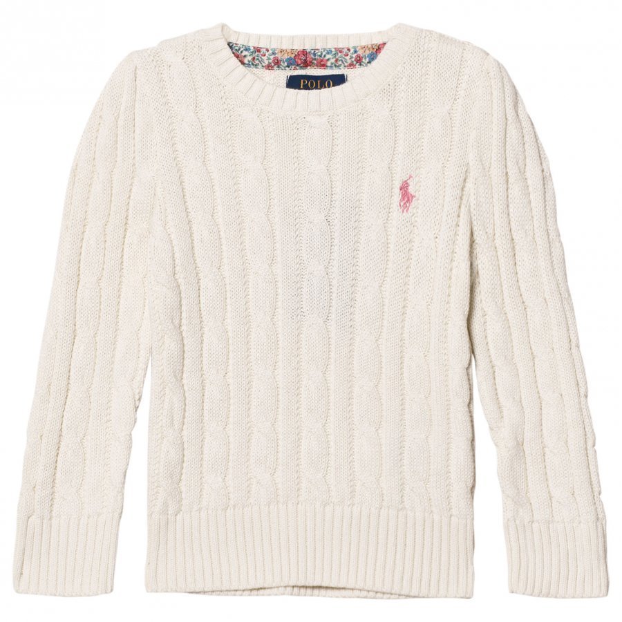 Ralph Lauren Classic Cable Knit Sweater Warm White Oloasun Paita