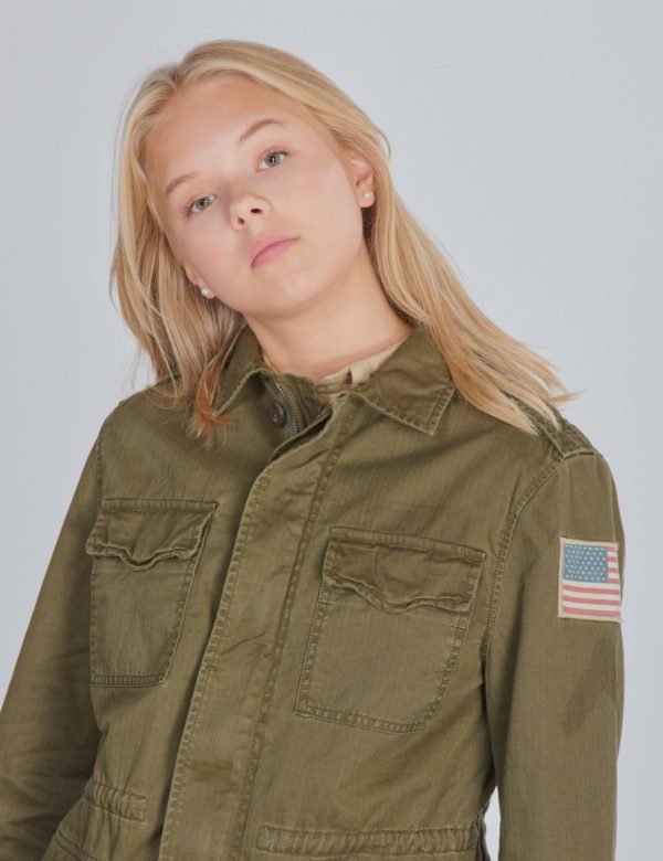 Ralph Lauren Combat Jacket Outerwear Jacket Takki Vihreä