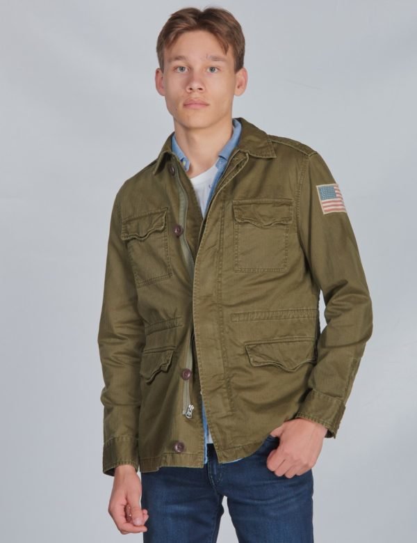 Ralph Lauren Combat Jacket Outerwear Jacket Takki Vihreä