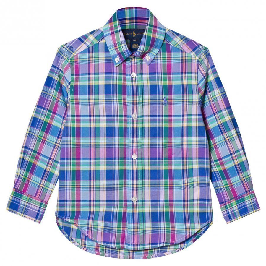 Ralph Lauren Cotton Madras Shirt Blue/Pink Multi Kauluspaita