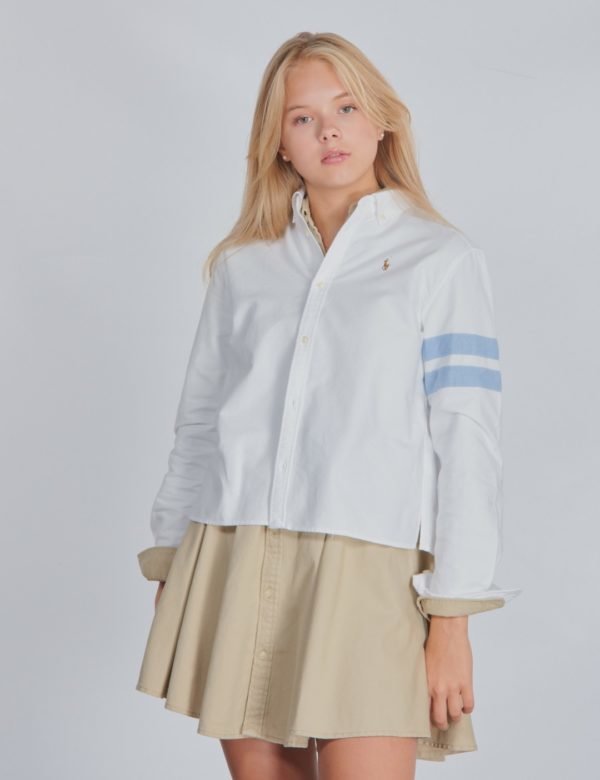 Ralph Lauren Crop Oxford Tops Shirt Kauluspaita Valkoinen