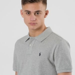 Ralph Lauren Custom Fit Polo Pikee Harmaa