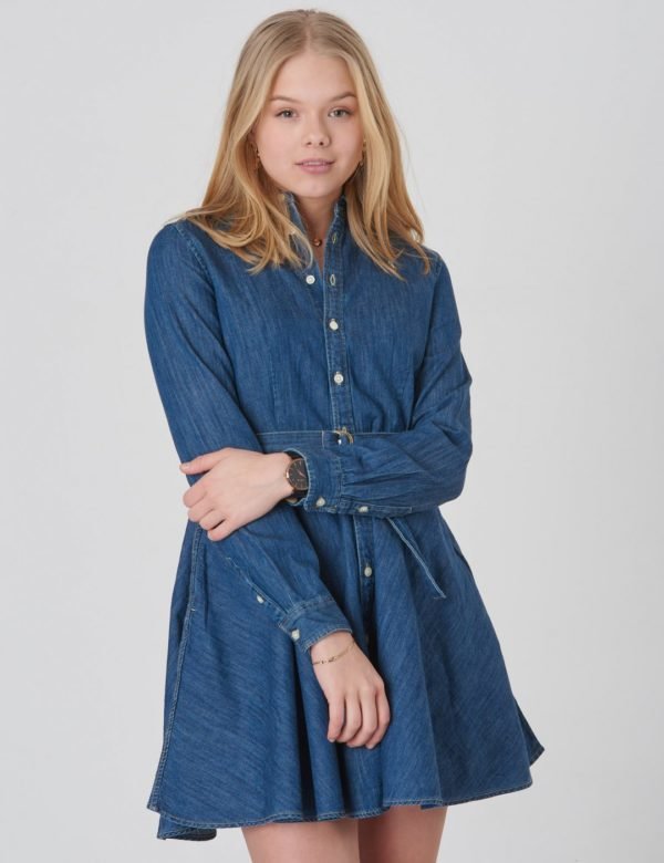 Ralph Lauren Denim Shirtd Dresses Woven Mekko Sininen