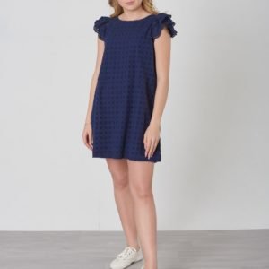 Ralph Lauren Eyelet Dress Dresses Woven Mekko Sininen