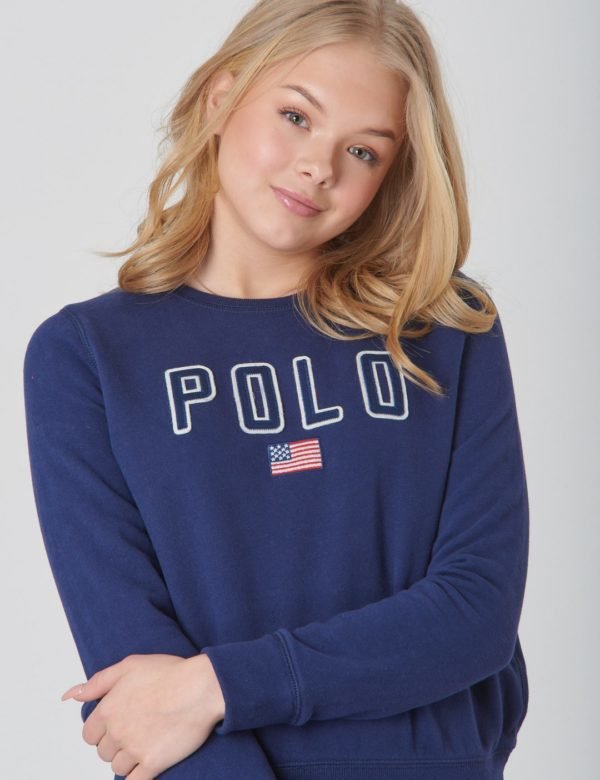 Ralph Lauren Flag Cn Tops Knit Neule Sininen