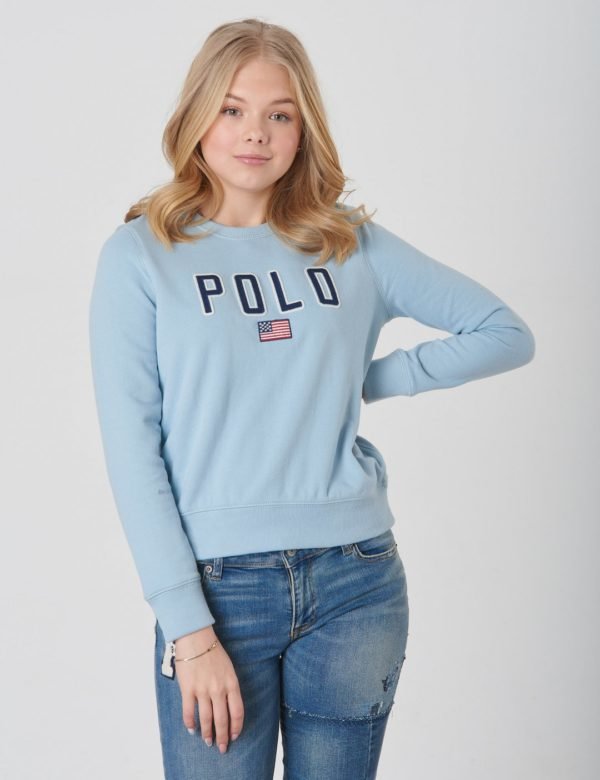 Ralph Lauren Flag Cn Tops Knit Neule Sininen