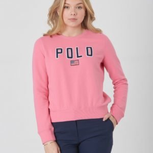 Ralph Lauren Flag Cn Tops Knit Neule Vaaleanpunainen