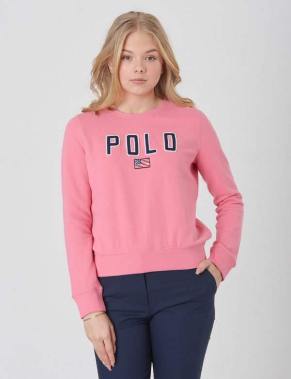 Ralph Lauren Flag Cn Tops Knit Neule Vaaleanpunainen