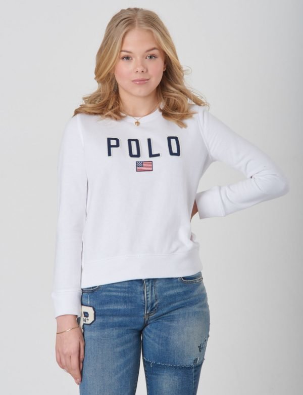 Ralph Lauren Flag Cn Tops Knit Neule Valkoinen