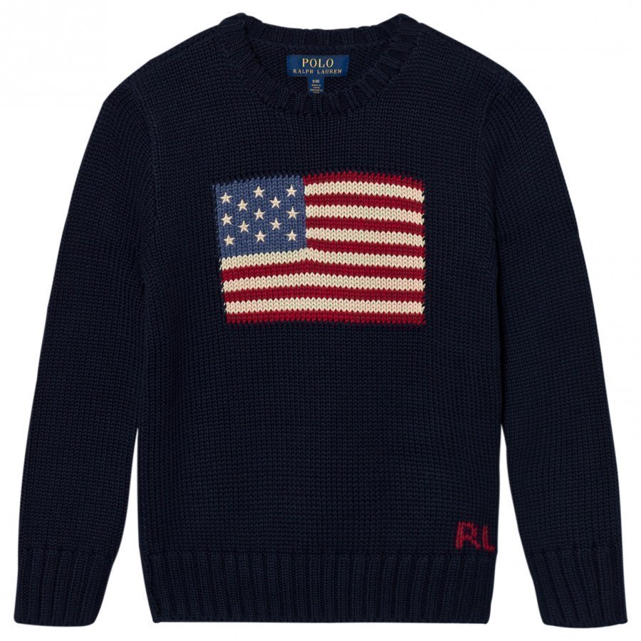 Ralph Lauren Flag Knit Sweater Navy Paita