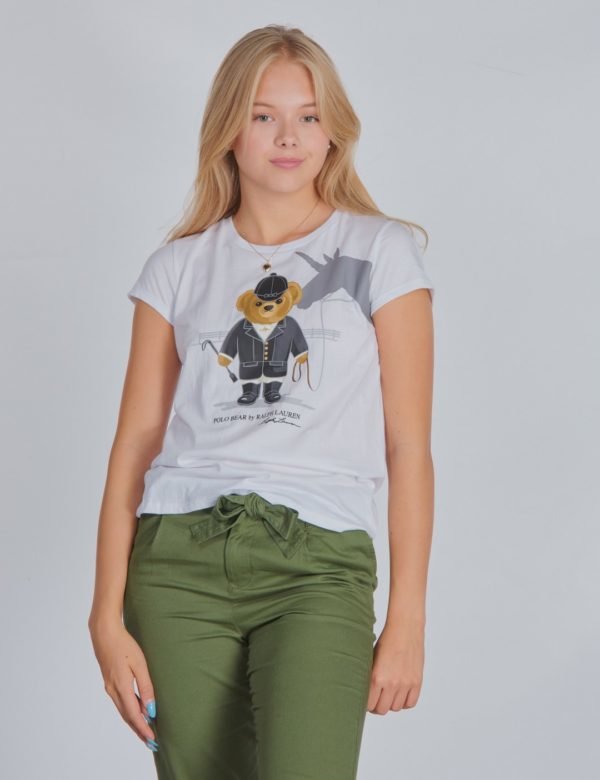 Ralph Lauren Graphic Cn Tops Knit T-Paita Valkoinen