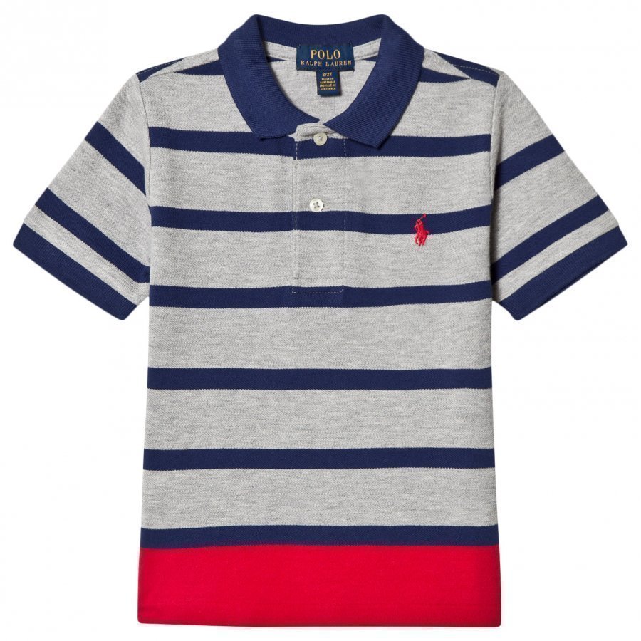 Ralph Lauren Grey Stripe Polo Shirt Pikeepaita