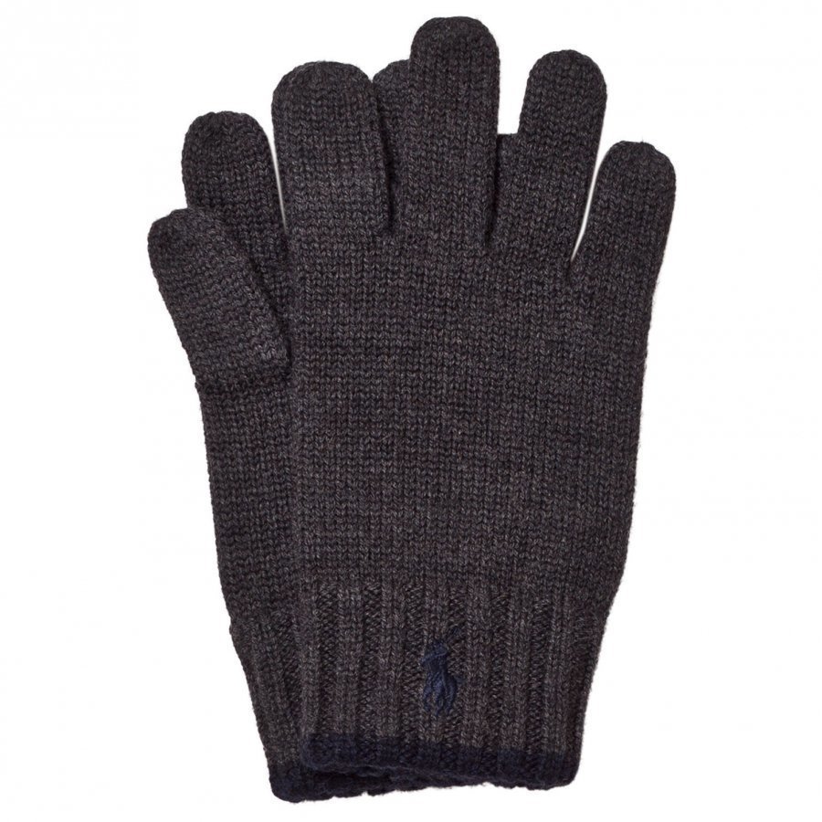 Ralph Lauren Grey/Black Merino Gloves Fleece Hanskat