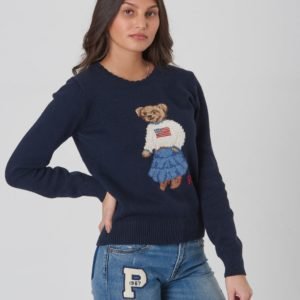 Ralph Lauren Iconic Bear Tops Sweater Neule Sininen