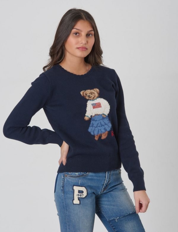 Ralph Lauren Iconic Bear Tops Sweater Neule Sininen