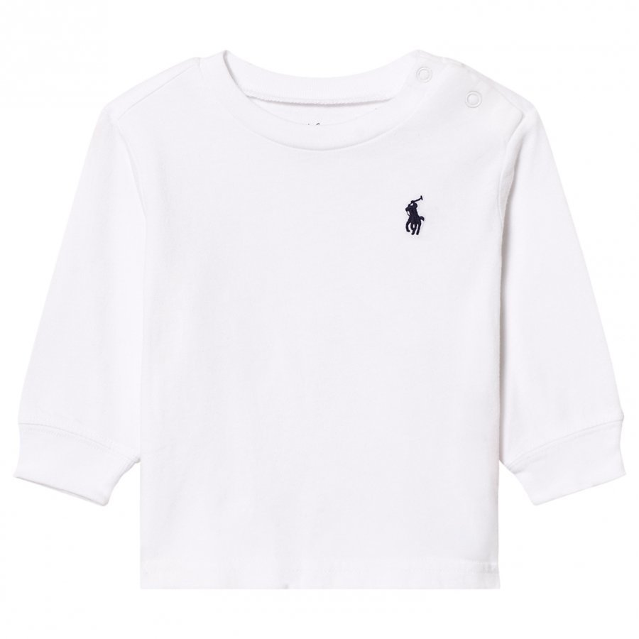 Ralph Lauren Jersey Crewneck Tee White Pitkähihainen T-Paita