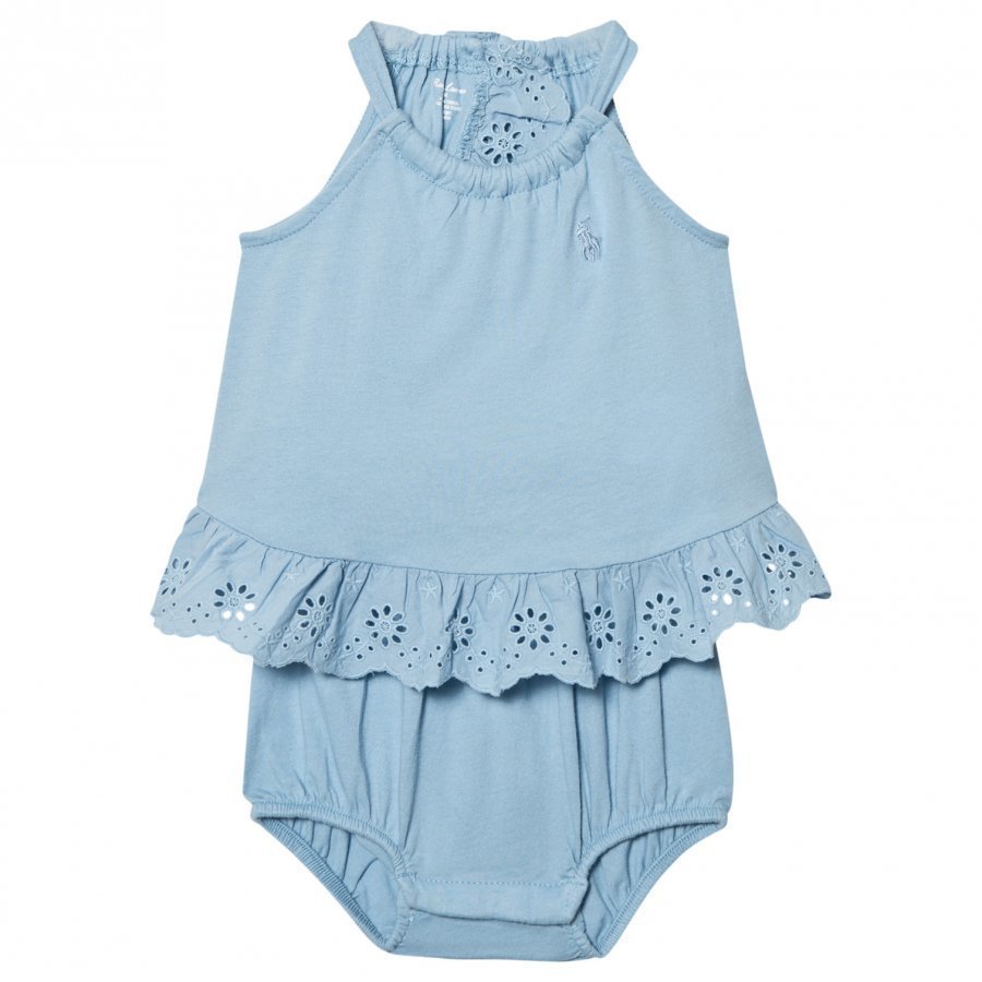 Ralph Lauren Lightweight Cotton Romper Blue Mekko