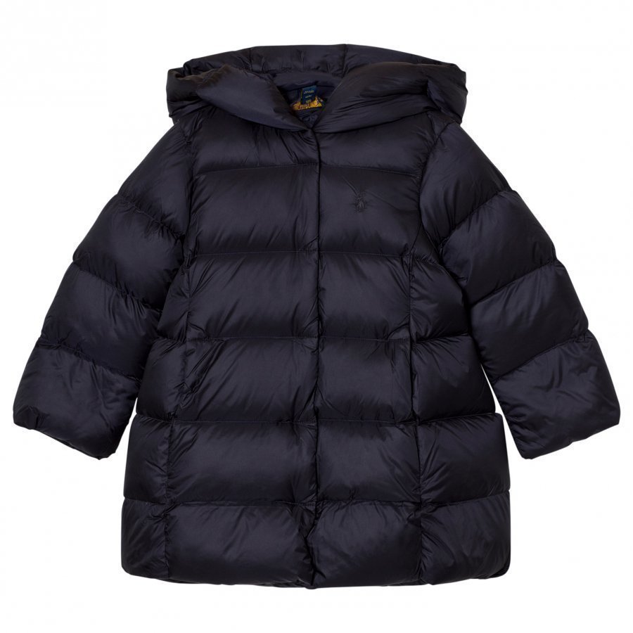 Ralph Lauren Long Quilted Hooded Down Coat Navy Parkatakki