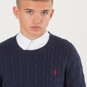 Ralph Lauren Long Sleeve Cable Cn Neule Sininen