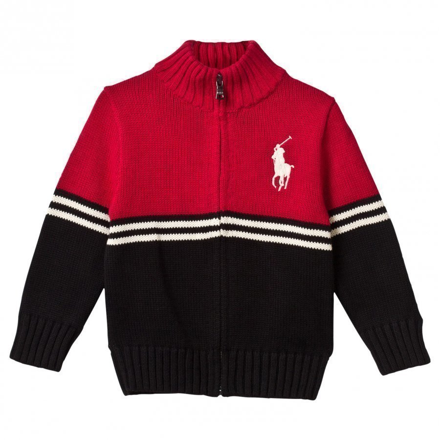 Ralph Lauren Long Sleeve Zip Sweater Martin Red Neuletakki