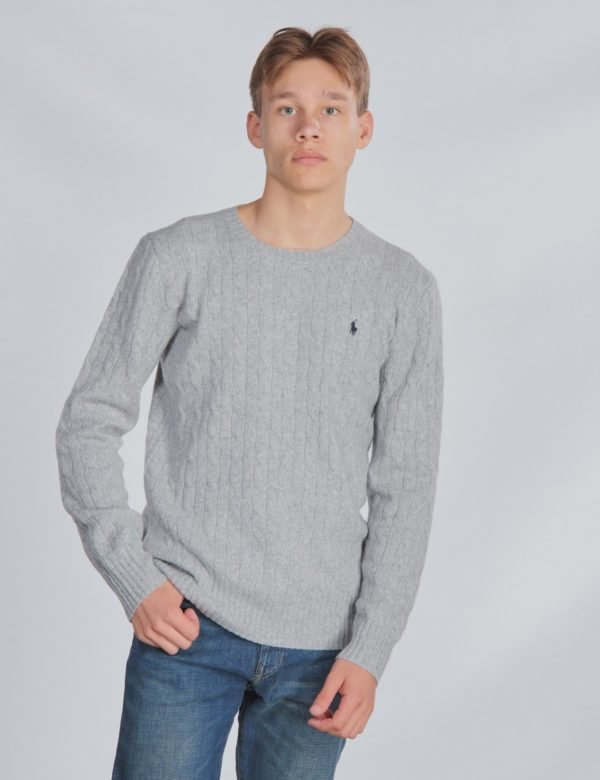 Ralph Lauren Ls Cable Cn Tops Sweater Neule Harmaa