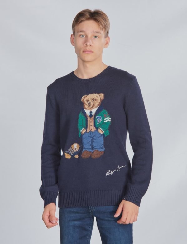 Ralph Lauren Ls Cn Bear Tops Sweater Neule Sininen