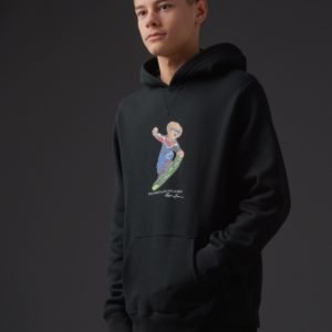 Ralph Lauren Ls Hood Tops Knit Huppari Musta