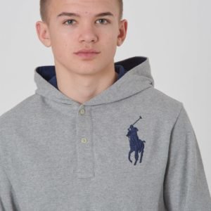 Ralph Lauren Ls Po Hood Tops Knit Huppari Harmaa