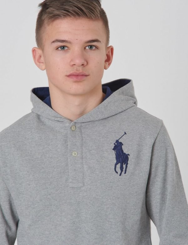 Ralph Lauren Ls Po Hood Tops Knit Huppari Harmaa