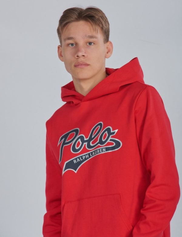 Ralph Lauren Ls Po Hood Tops Knit Huppari Punainen