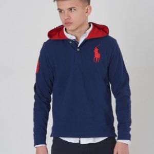 Ralph Lauren Ls Po Hood Tops Knit Huppari Sininen