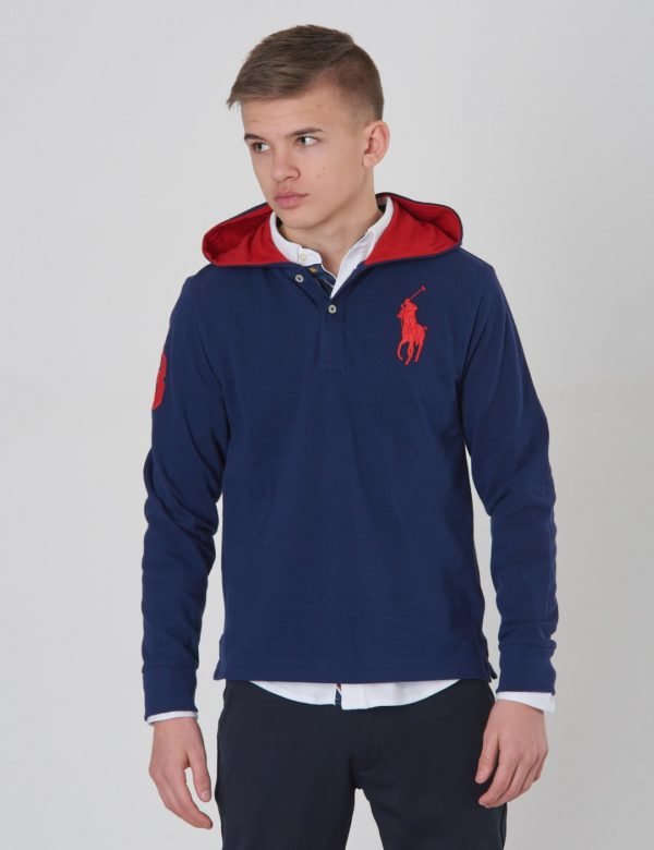 Ralph Lauren Ls Po Hood Tops Knit Huppari Sininen